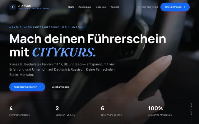 Design-Demo – Fahrschule