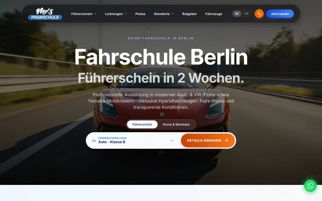 Mo’s Fahrschule Berlin – Website