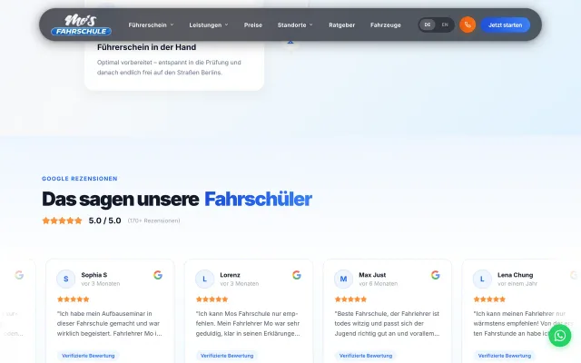 Mo’s Fahrschule Berlin – Website