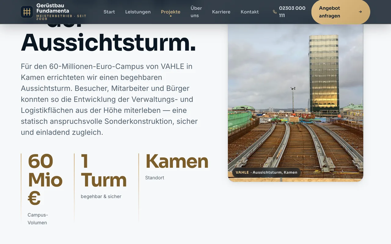 Design-Demo – Gerüstbau, Projekt-Galerie