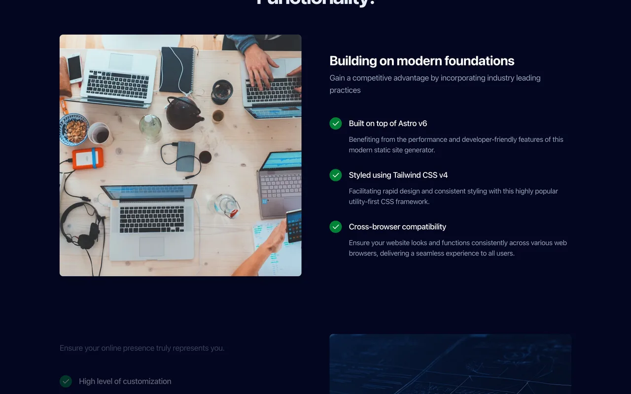 Design-Konzept – Marketing-Feature-Sektion