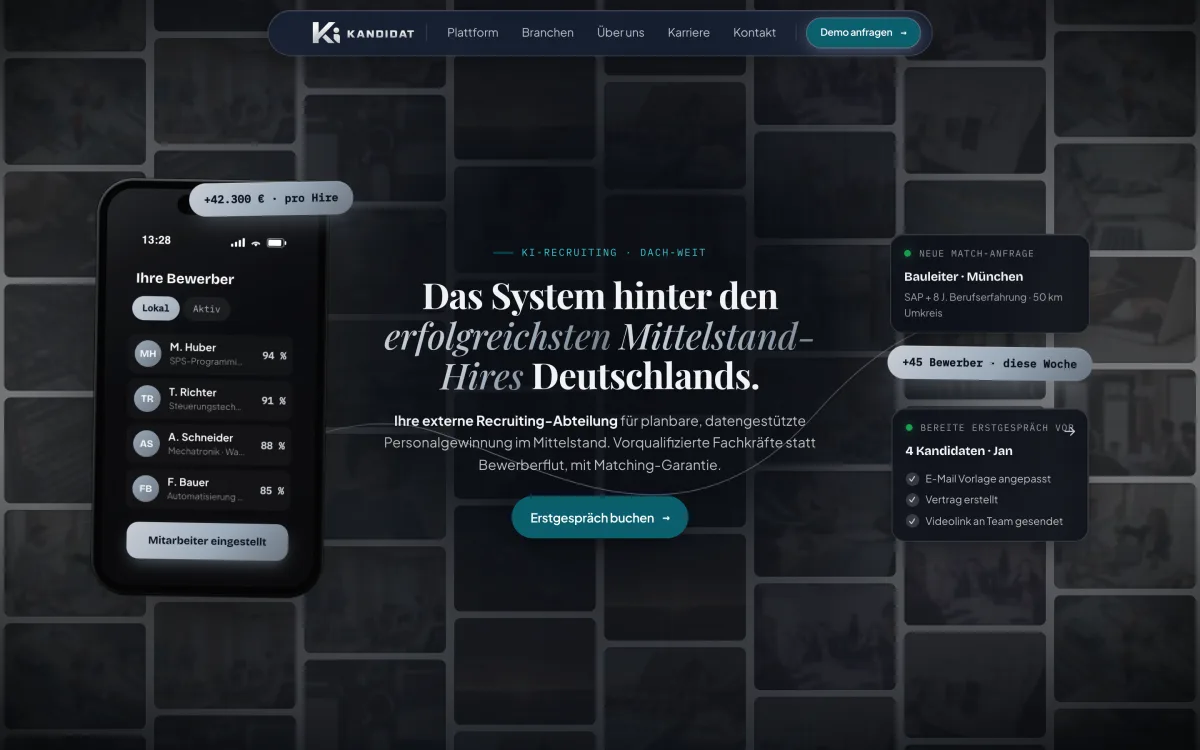 KI-Kandidat — Hero mit Phone-Mockup