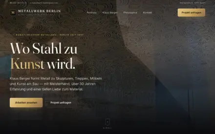 Metallwerk – Design-Entwurf von Webziger